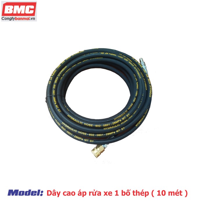 Dây rửa xe cao áp 10 mét - 1 bố thép