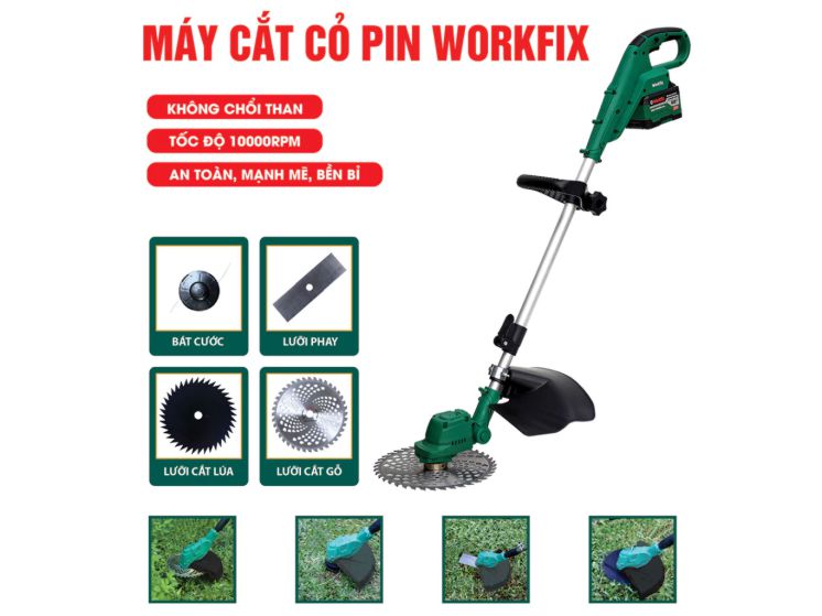 Địa chỉ uy tín mua máy cắt cỏ chạy Pin Workfix WF-GT1323BL tại công ty ban mai