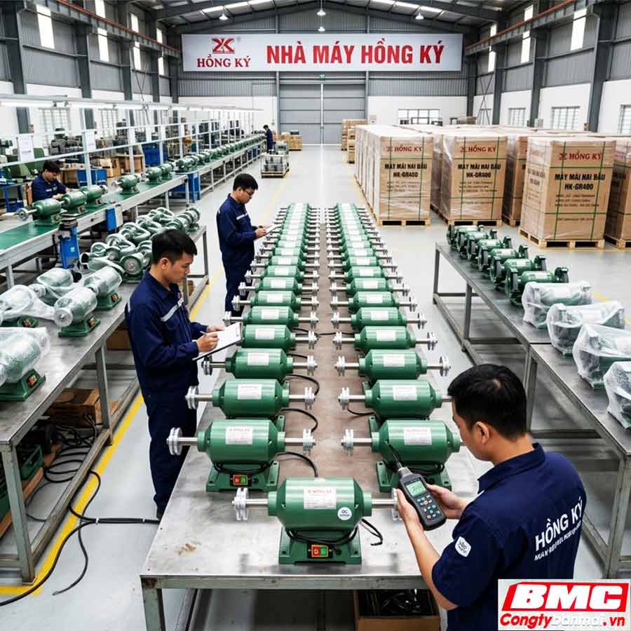 Địa chỉ uy tín mua máy mài 2 đá Hồng Ký MB1/2HP (0.5HP) cốt dài