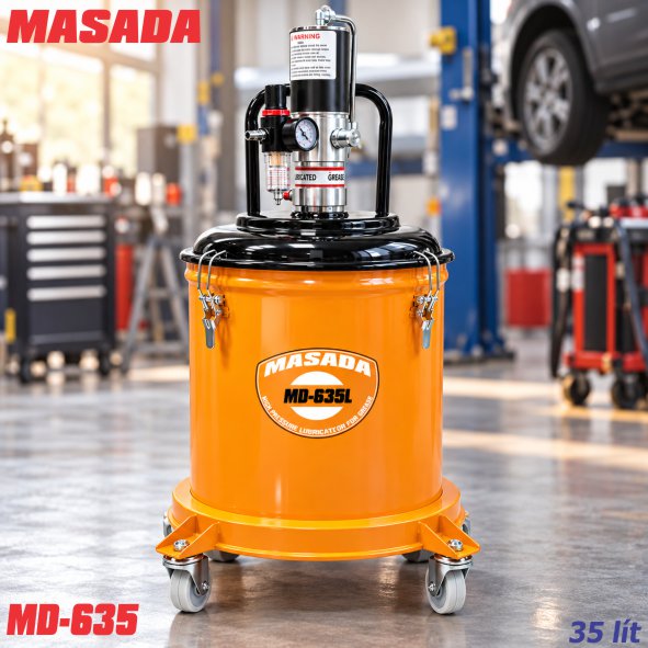 Hình ảnh bơm mỡ khí nén 35 lít Masada MD-635