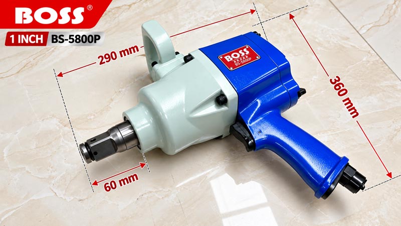 Hình ảnh kích thước súng bắn bu lông hơi 1 inch BS-5800P