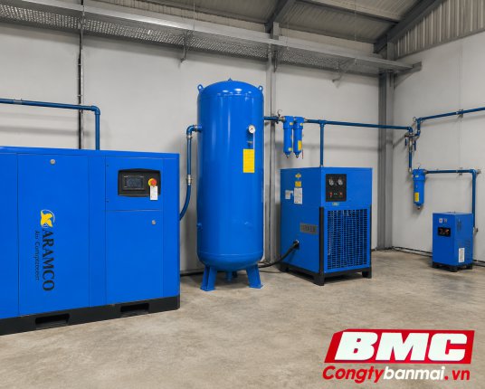 Hình ảnh lắp đặt máy nén trục vít biến tần Aramco HD-37VSD
