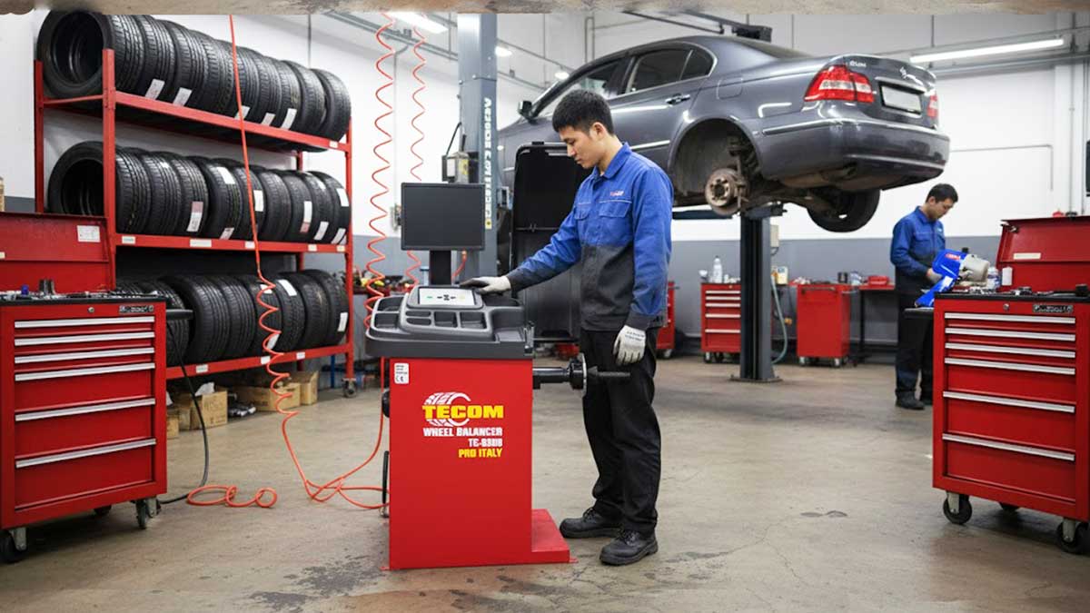 Hình ảnh máy cân mâm xe hơi