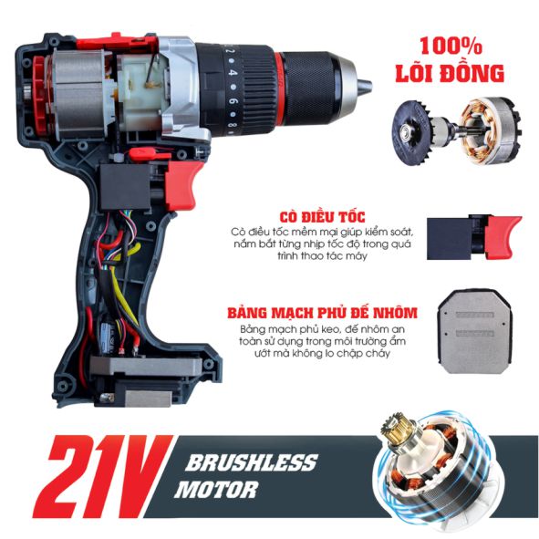 Hình ảnh máy khoan cầm tay Pin Workfix WF-ID1395BL cỡ 13mm