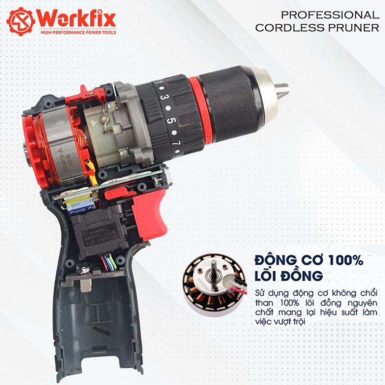 Hình ảnh máy khoan Pin Workfix WF-ID1610BL