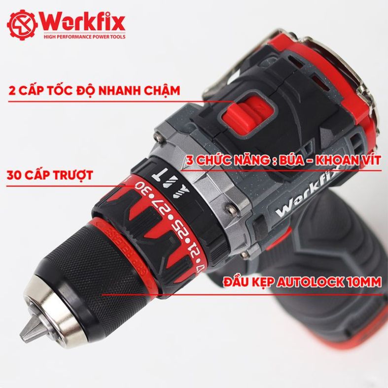 Hình ảnh máy khoan Pin cầm tay Workfix WF-ID1610BL