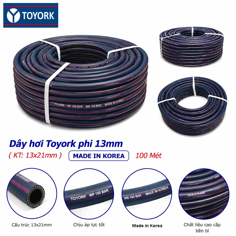 Ống dây hơi PVC Toyork 13mm x 100M