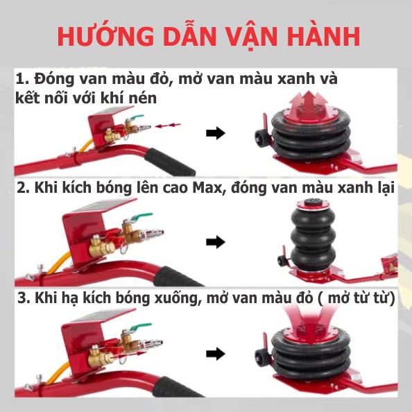 Hướng dẫn sử dụng kích bóng hơi 3 tấn