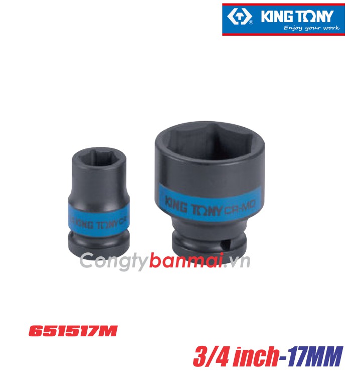 Khẩu Tuýp đen 17mm 3/4 inch Kingtony