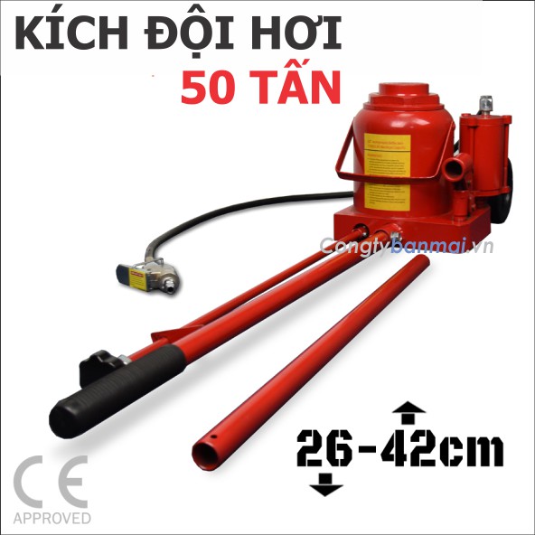 kích hơi 50 tấn, kích thủy lực 50 tấn dùng hơi