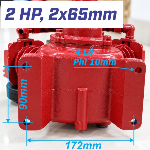 Kích thước chân đế đầu bơm 65x2