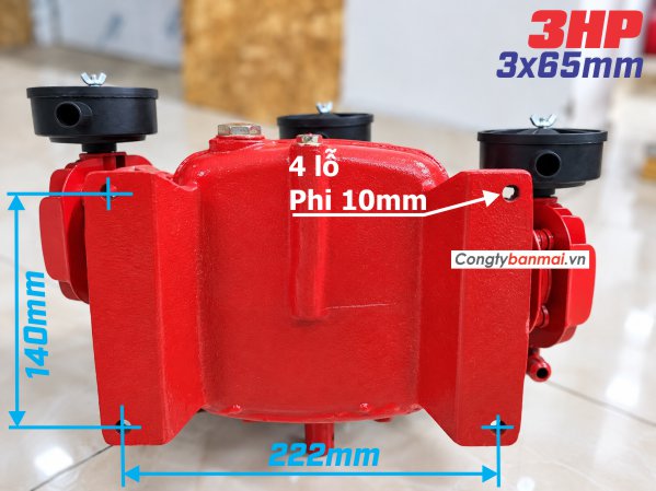 Kích thước lắp chân đế đầu nén 3HP 3x65mm