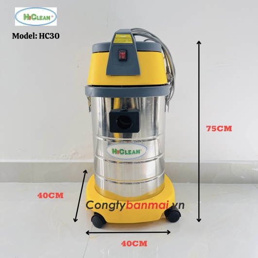 kích thước máy hút bụi khô ướt HC-30 Hiclean