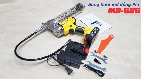 Máy bơm mỡ cầm tay dùng Pin TOPMAX MD-68G