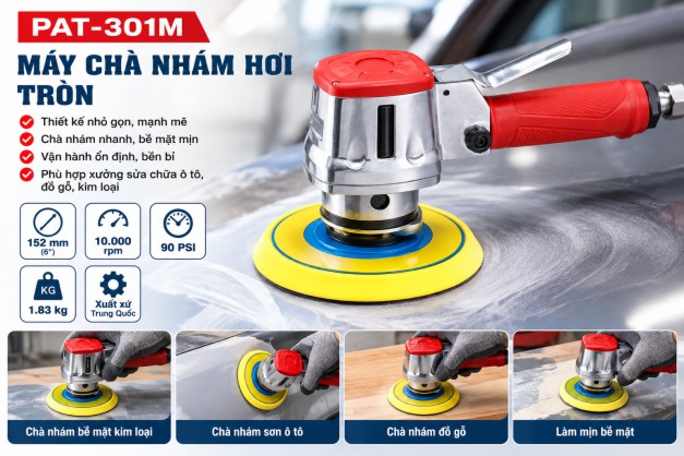 Máy chà nhám hơi 6 inch PAT-301M