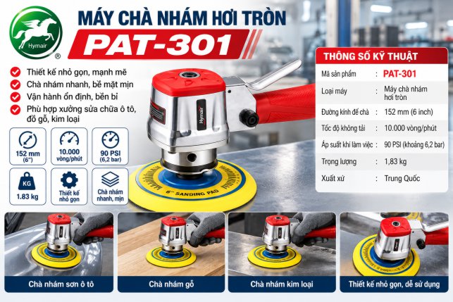 Máy chà nhám Hymair 6 inch PAT-301