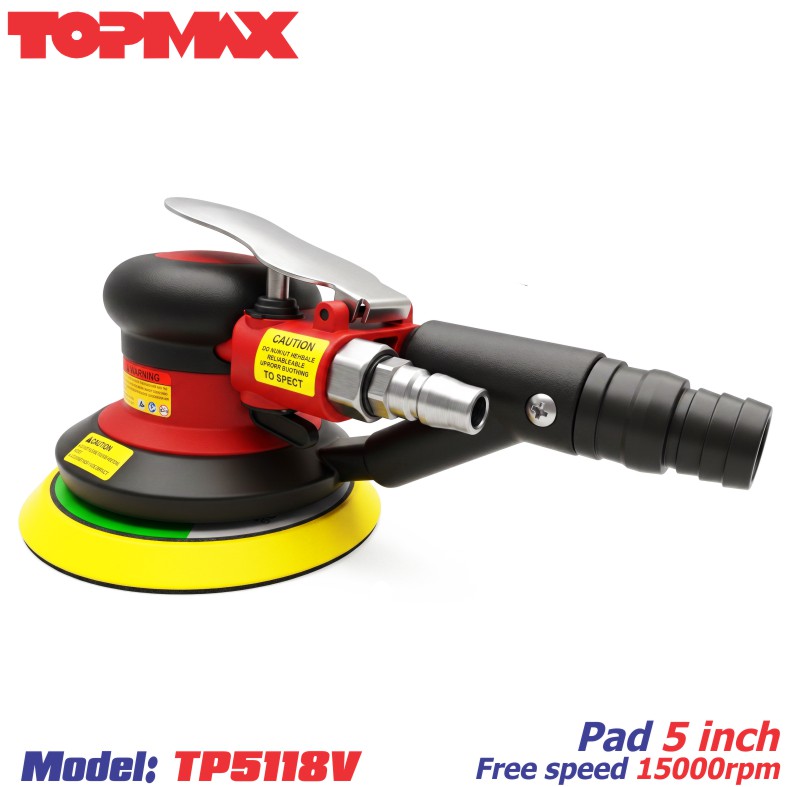 Máy chà nhám rung khí nén tự hút bụi Topmax TP5118V, 5 inch