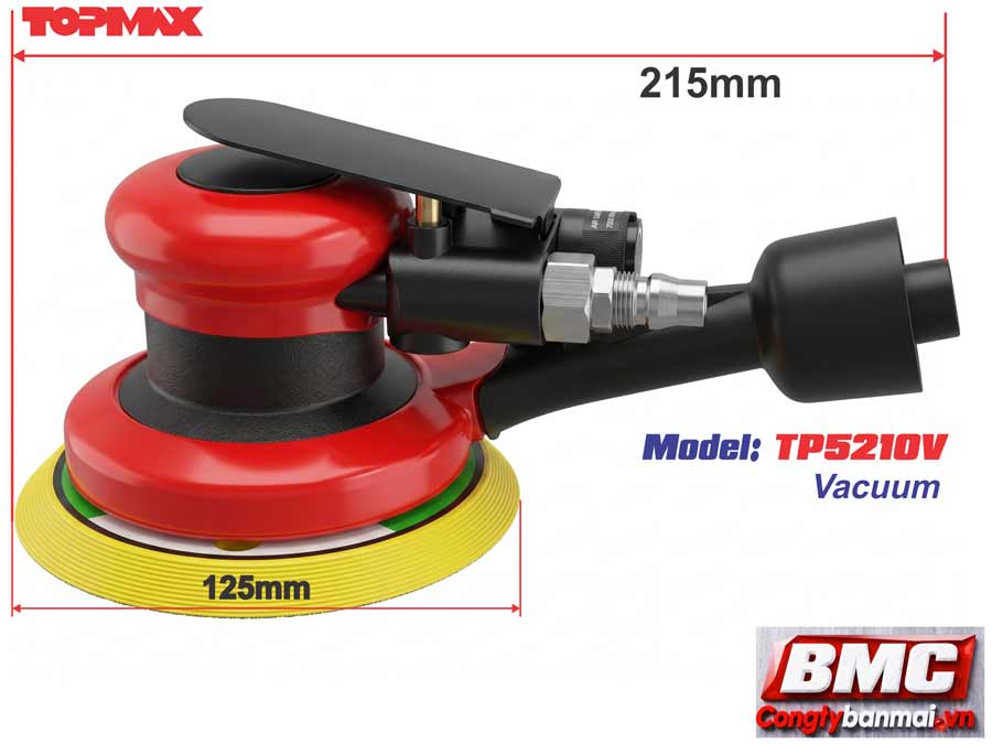 Máy chà nhám rung khí nén tự hút bụi Topmax TP5210V, 5 inch
