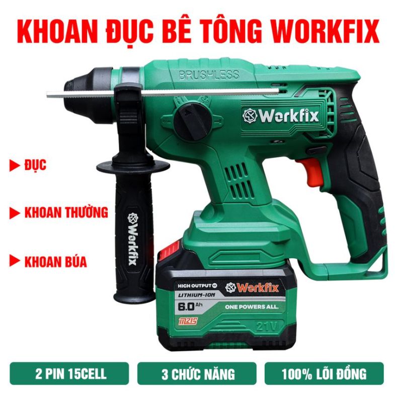 Máy khoan bê tông dùng Pin Workfix WF-RH2603 