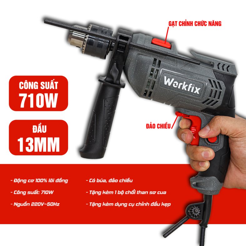 Máy khoan điện Workfix WF-ED710W