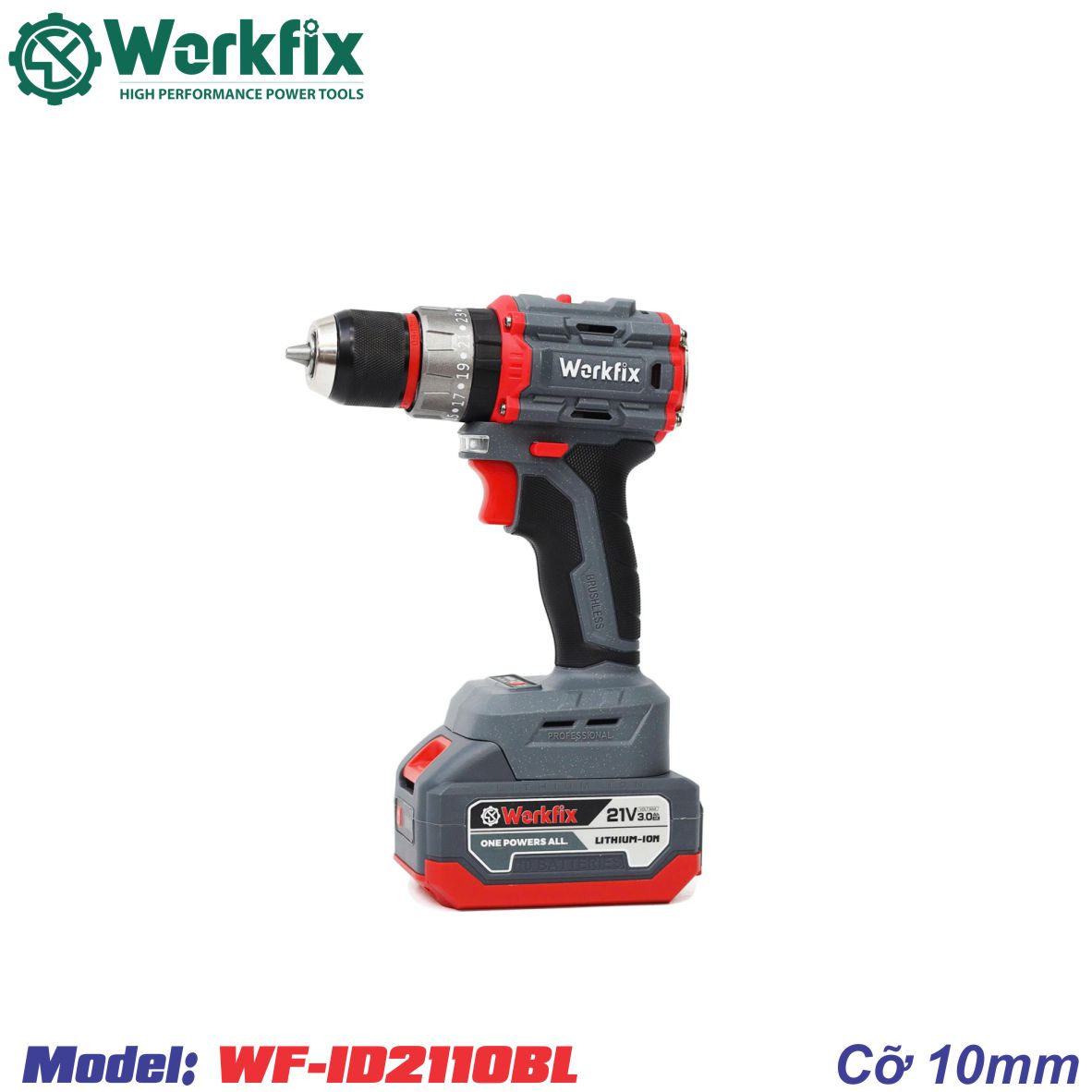 Máy khoan Pin Workfix WF-ID2110BL cỡ 10mm