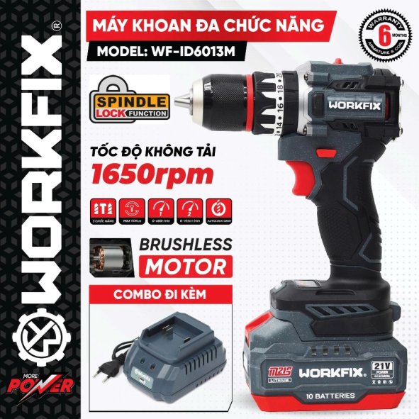 Máy khoan pin Workfix WF-ID6013M