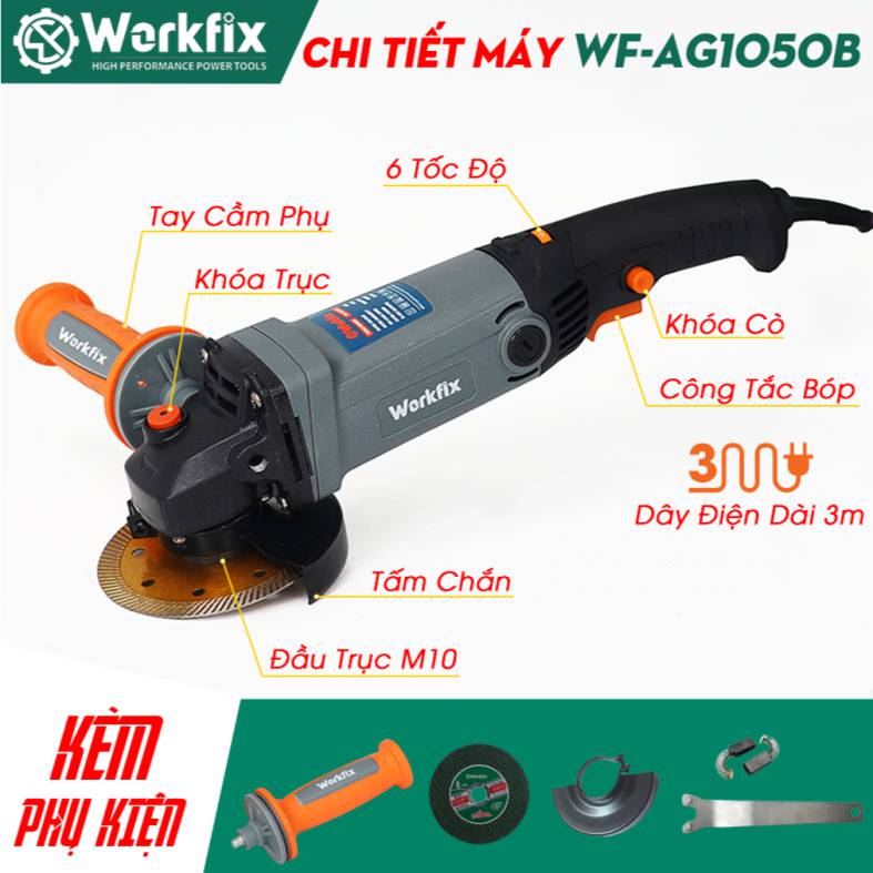 Máy mài góc cầm tay dùng điện Workfix WF-AG1050B