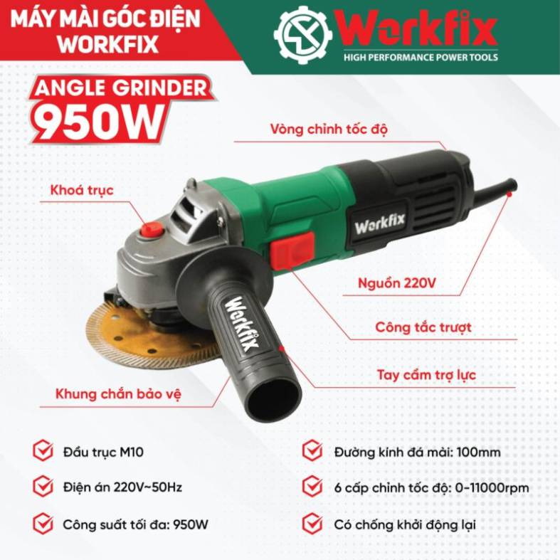 Máy mài góc cầm tay Workfix WF-AG100CT