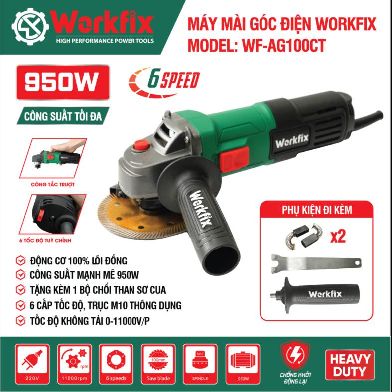 Máy mài góc điện cầm tay Workfix WF-AG100CT