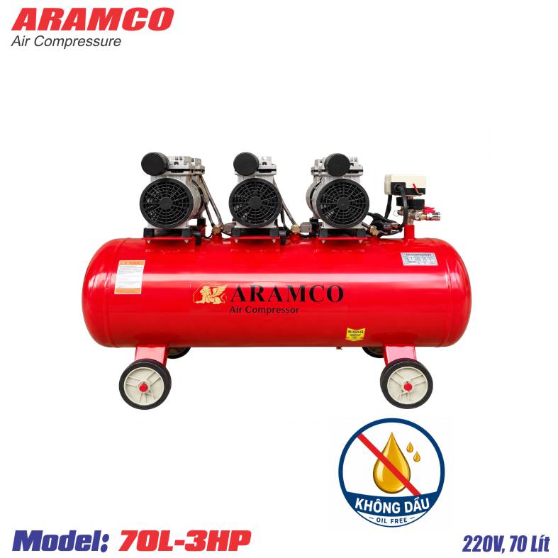 Máy nén hhí không dầu Aramco 70L-3HP
