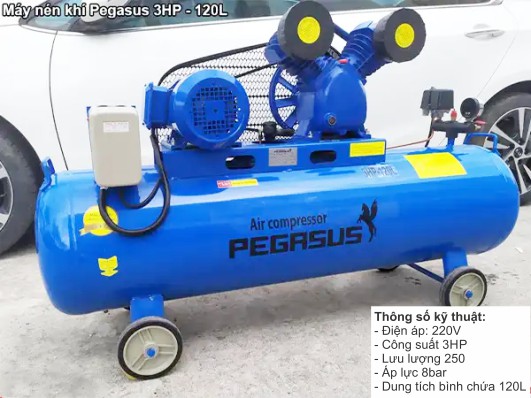 Máy Nén Khí Pegasus 3HP TM-V-0.25/8-120L(220V)