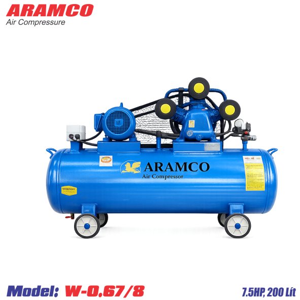 Máy nén khí Aramco 7,5HP 3 pha 380V W-0.67/8, 200 lít