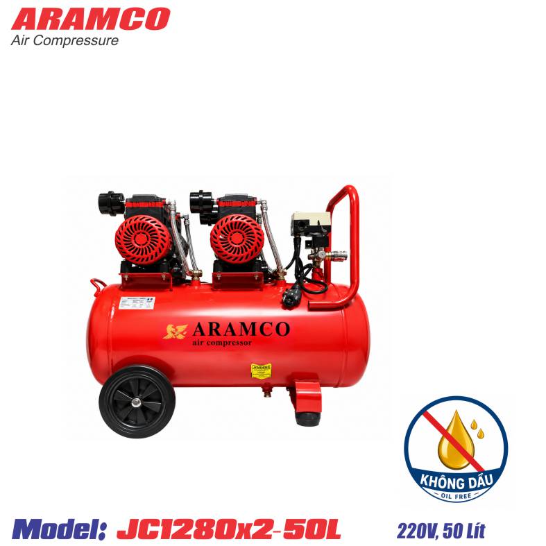Máy nén khí không dầu Aramco JC1280*2-50L