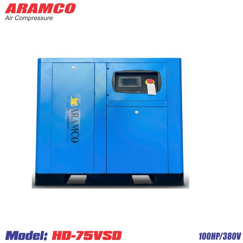 Máy nén khí trục vít biến tần Aramco HD-75VSD, 100HP