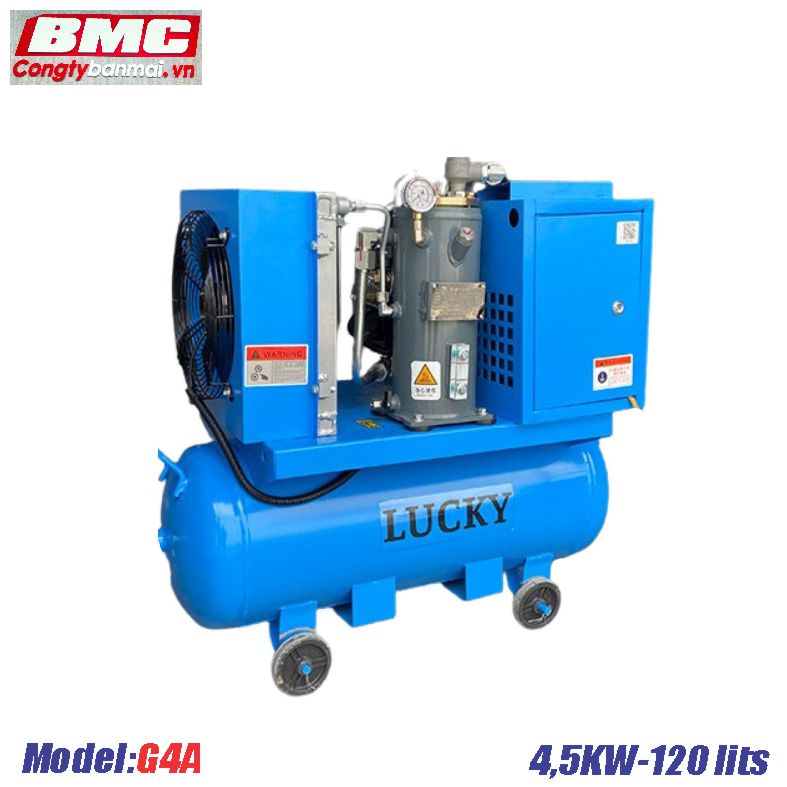 Máy nén khí trục vít di động 4.5kw biến tần G4A điện 220V