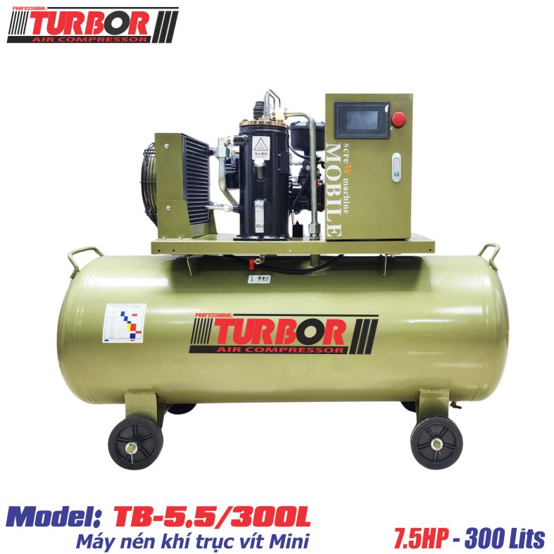 Máy nén khí trục vít di động TurBor TB-5.5/300L 7,5HP
