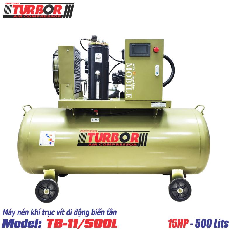 Máy nén khí trục vít di động công nghệ biến tần TurBor TB-11/500L 15HP