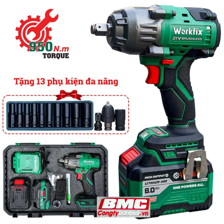 Máy siết bu lông dùng pin 1/2 inch Workfix WF-IW950N