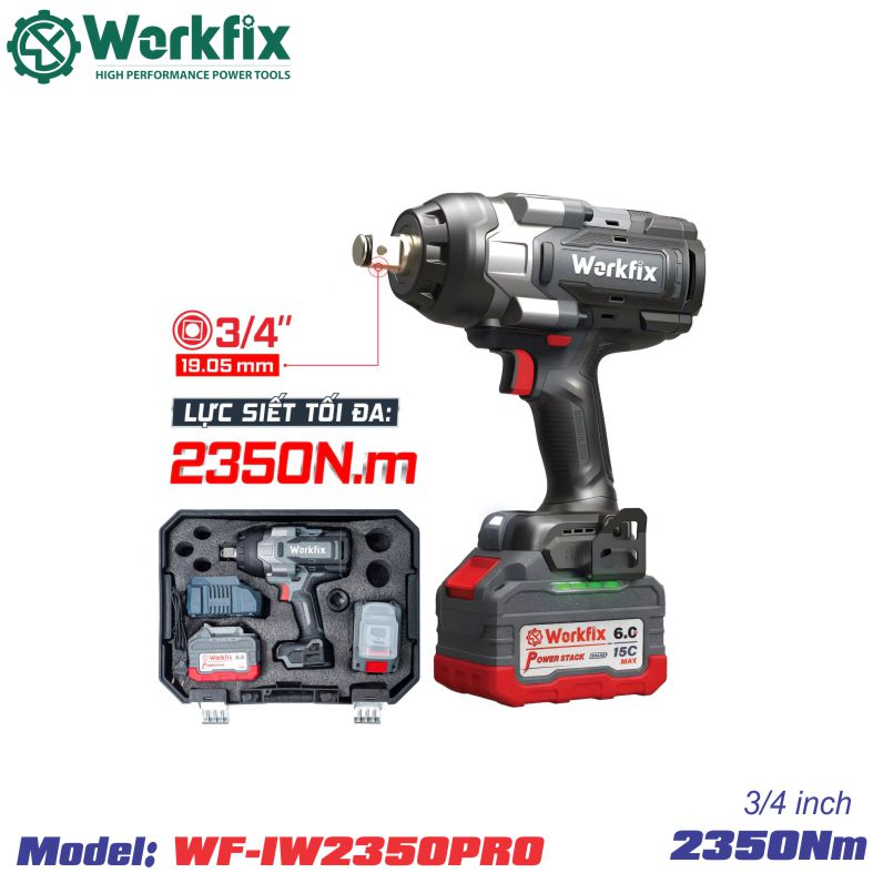Máy siết bulong Workfix WF-IW2350PRO (cỡ 3/4 inch )