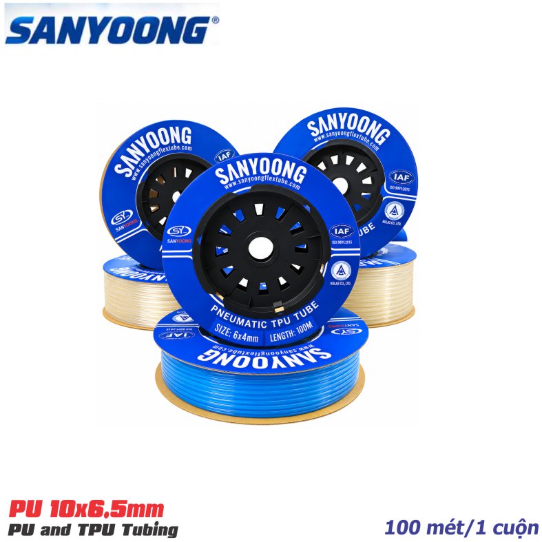 Ống dây hơi PU Sanyoong 10x6,5mmx100m