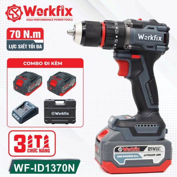 Súng khoan pin Workfix 13mm WF-ID1370pro