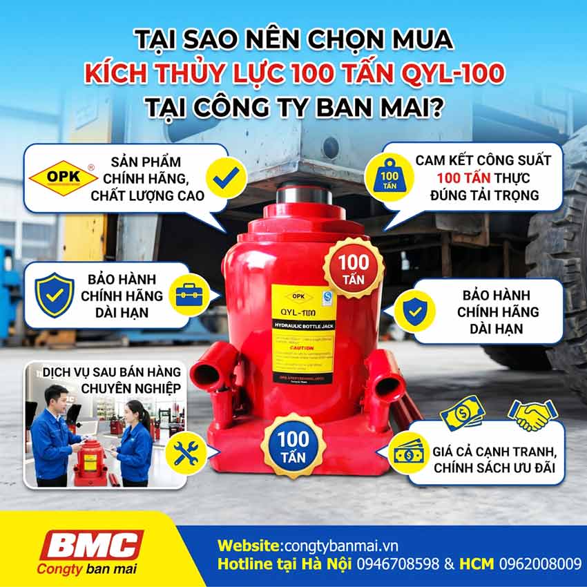 Tại Sao Nên Chọn Mua Kích Thủy Lực 100 Tấn QYL-100 Tại Công Ty Ban Mai?