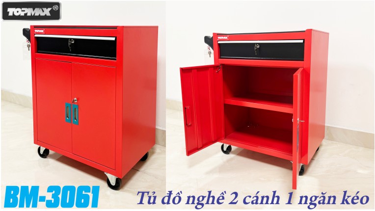 Tủ đồ nghề sửa chữa 1 ngăn kéo và 1 hộc chứa đồ 2 cán