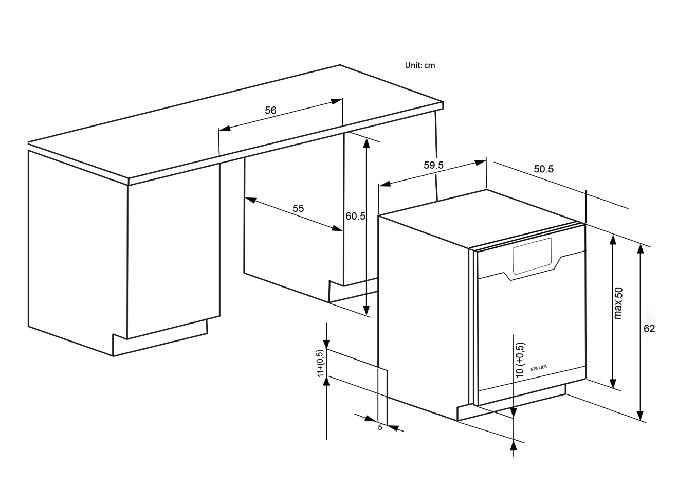 sp 08 uoz tskt - Máy rửa bát Spelier SP-08 UOZ