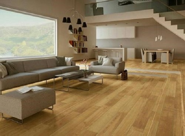 Sàn gỗ nhựa tạo nên không gian ấm cúng nhẹ nhàng