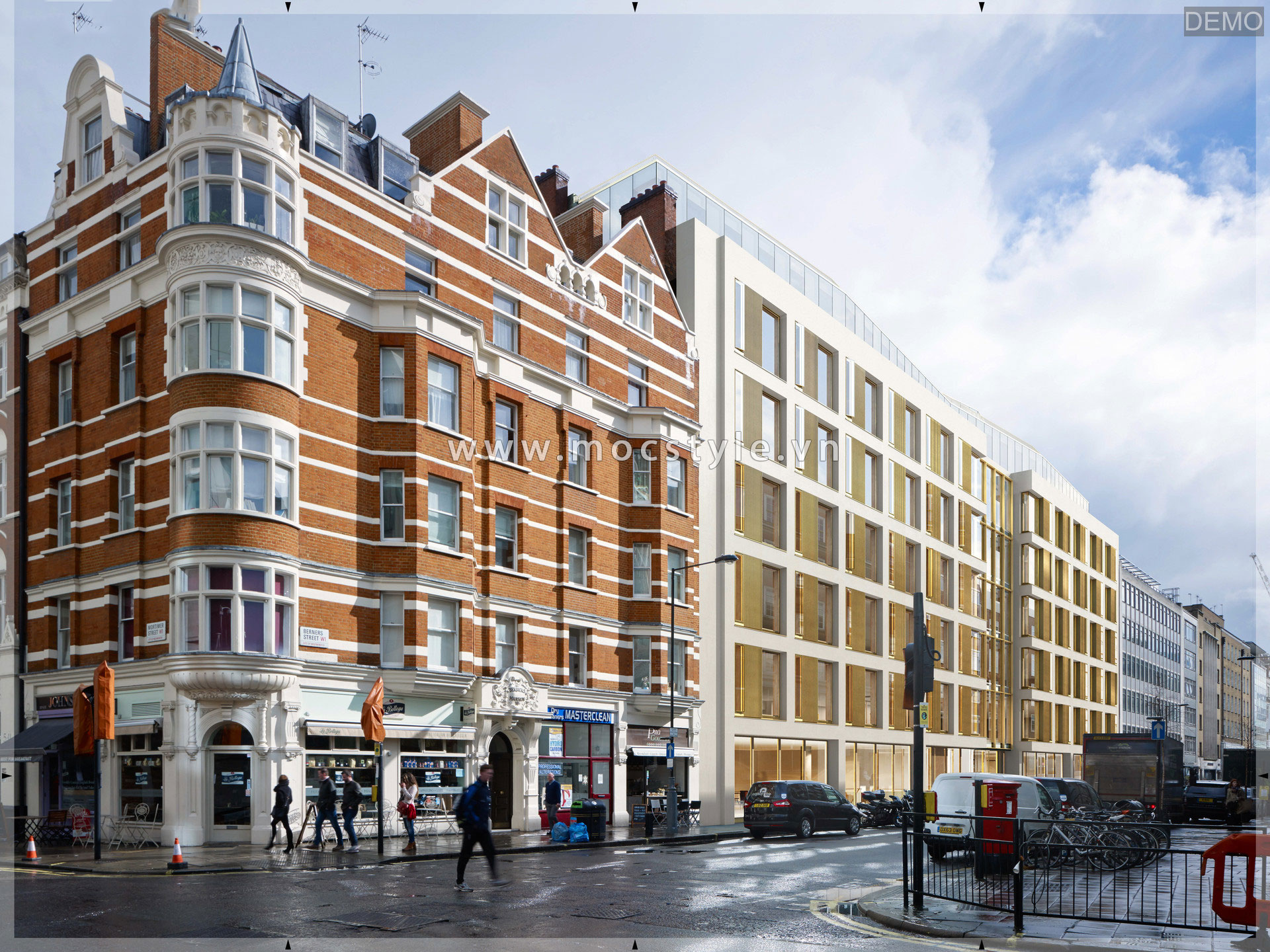 Tranh dán tường kiến trúc VAD-KT0144 MỘC STYLE