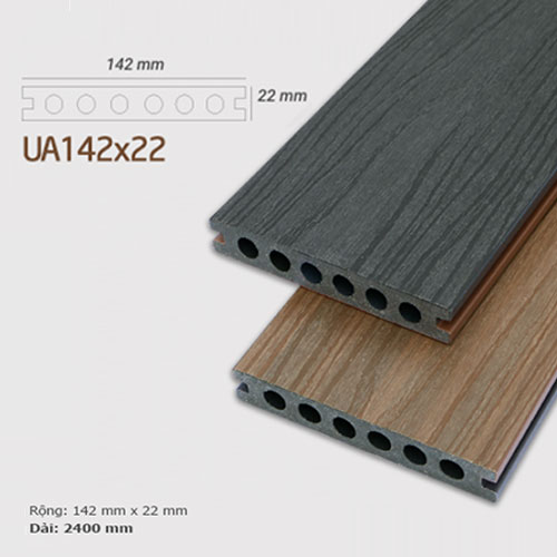 Sàn gỗ nhựa ngoài trời UltrAwood UA142x22 Charcoal MỘC STYLE