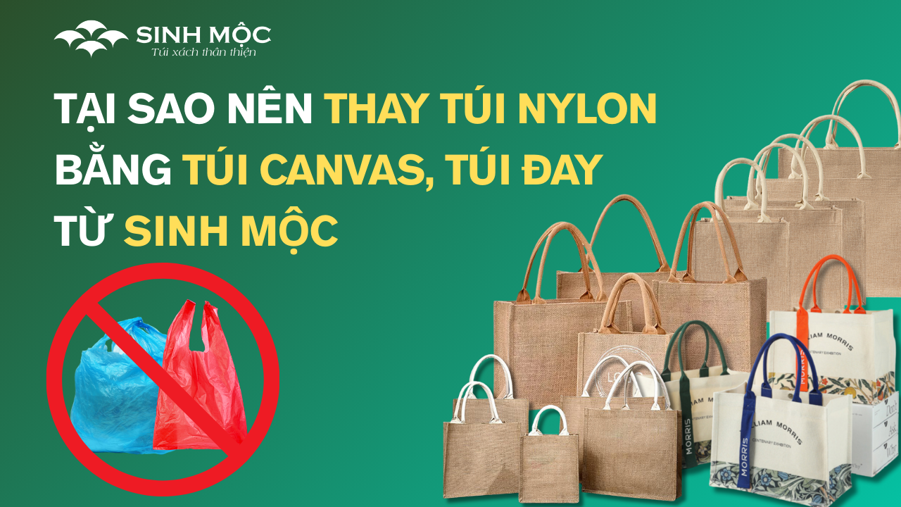 Tại sao nên thay túi nylon bằng túi canvas, túi đay từ Sinh Mộc? | Giải pháp bảo vệ môi trường bền vững