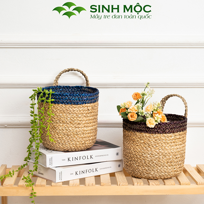 Giỏ cói, giỏ mây tre đan, giỏ cói trồng cây, Decor đựng đồ - M1005 Giỏ Cói, Giỏ Mây Tre Đan, Giỏ Cói Trồng Cây, Decor Đựng Đồ - M1005