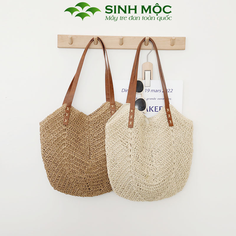 Túi đi biển, túi giả cói vintage, túi xách nữ Sinh Mộc - M3823